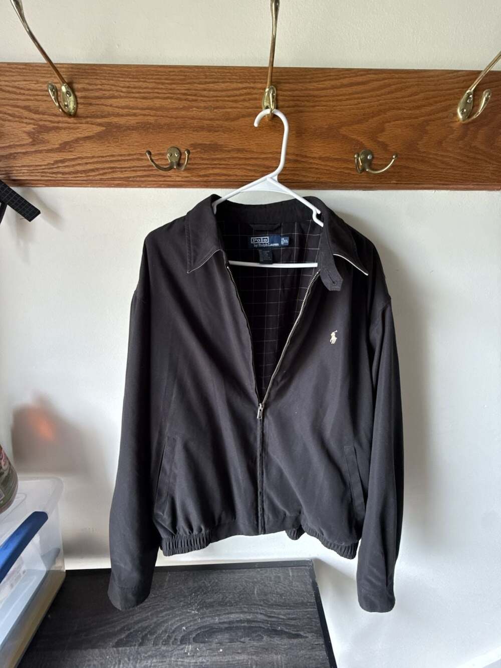 Polo Ralph Lauren Windbreaker Jacket Size XL Black Lined - Picture 1 of 6